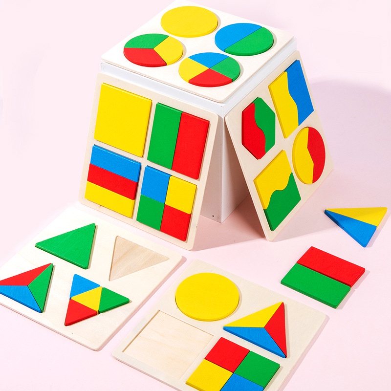 Đồ chơi xếp hình các khối hình học bằng gỗ MALABEO KIDS, ghép các khối hình học giúp bé phát triển trí não - đồ chơi gỗ