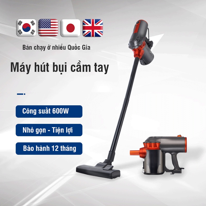 Máy hút bụi gia đình cầm tay CÁT Á 2 Trong 1 Thế Hệ Mới - Hút sạch mọi vị trí, có thể tháo rời [BH Chính hãng]