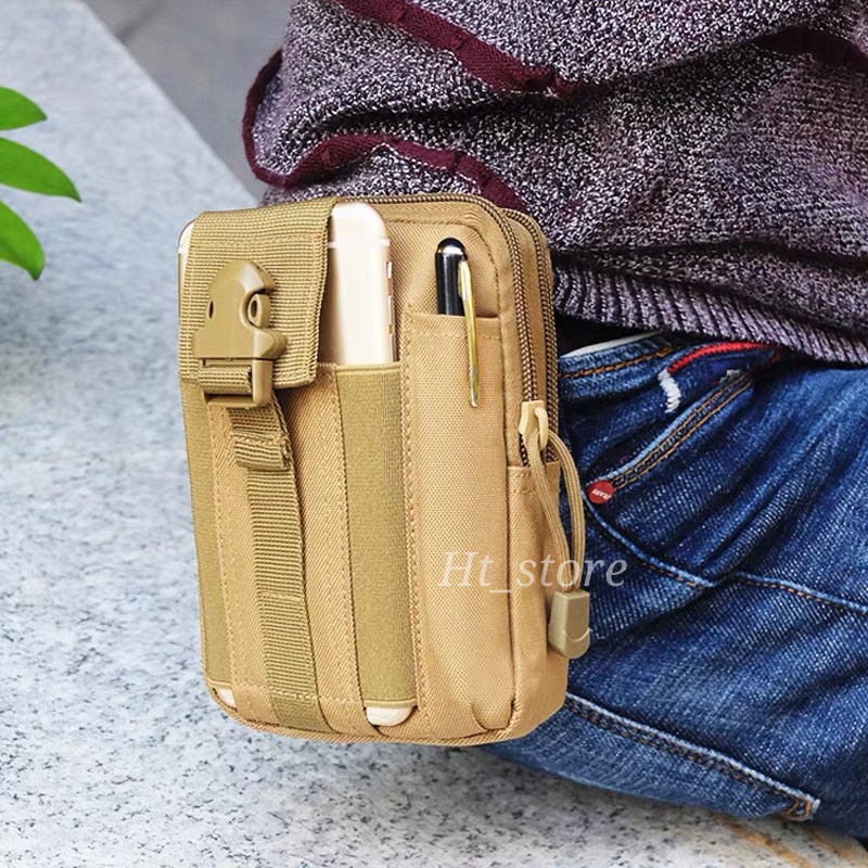 Túi đeo hông đi phượt, túi đeo thắt lưng vải 600D Oxford chống nước tiện dụng đựng điện thoại 6.5 inch