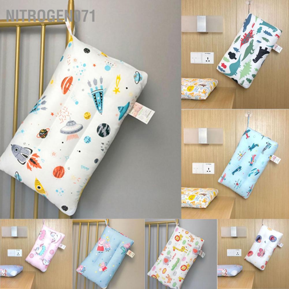 Nitrogen071 Kid Pillow Pure Cotton Washable Cute Pattern Portable Toddler for Kindergarten