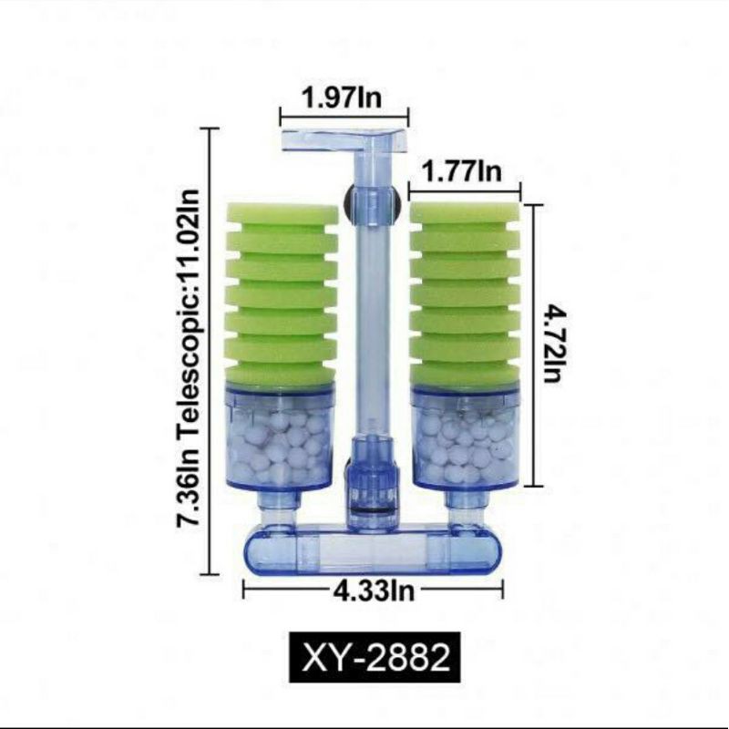 Lọc Bio đôi XY2882 xy-2882 lọc vi sinh bể tép | bể cá