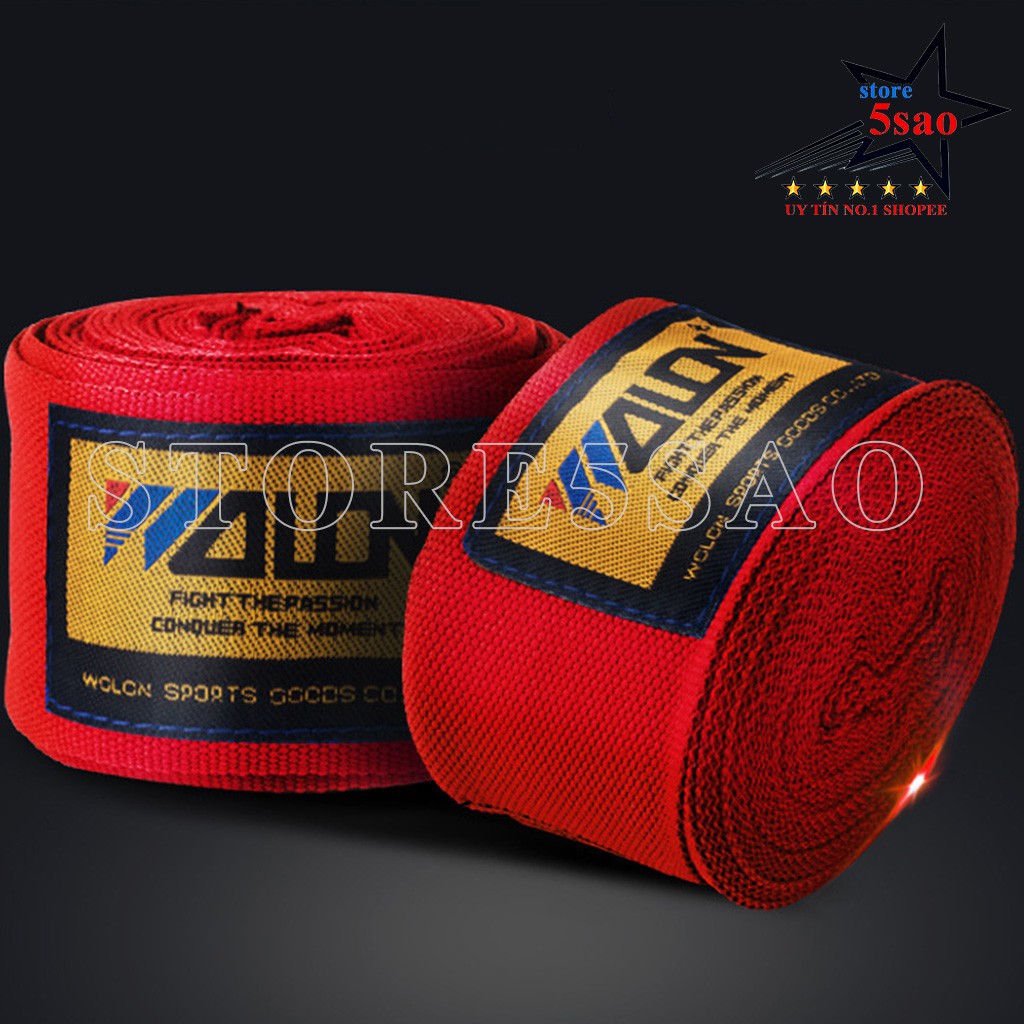 Băng quấn tay boxing wolon ⚡FREESHIP⚡ Băng đa boxing quấn tay đấm bốc tập võ bằng vải cotton 3m , 5m bền đẹp