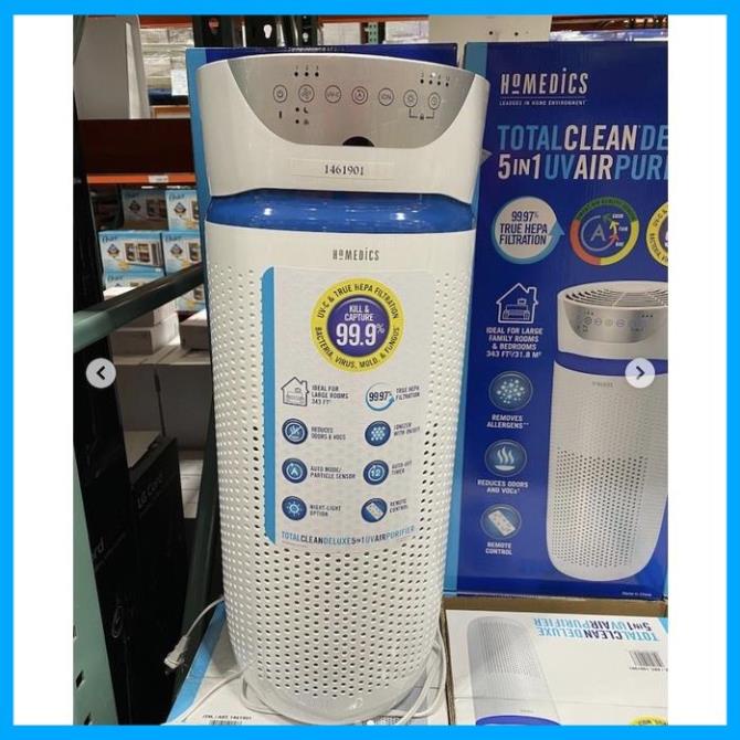 Máy lọc không khí HoMedics AP-T45 và AP-T20 kết hợp tia UV-C tiêu diệt tối đa vi khuẩn, virus gây bệnh HT