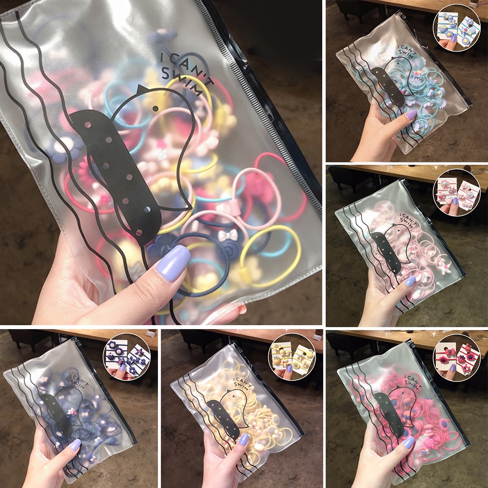 Túi 20 Dây Buộc Tóc Đính Hoa Đáng Yêu Cho Nữ