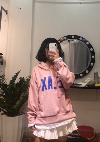 Áo hoodie nỉ da lộn