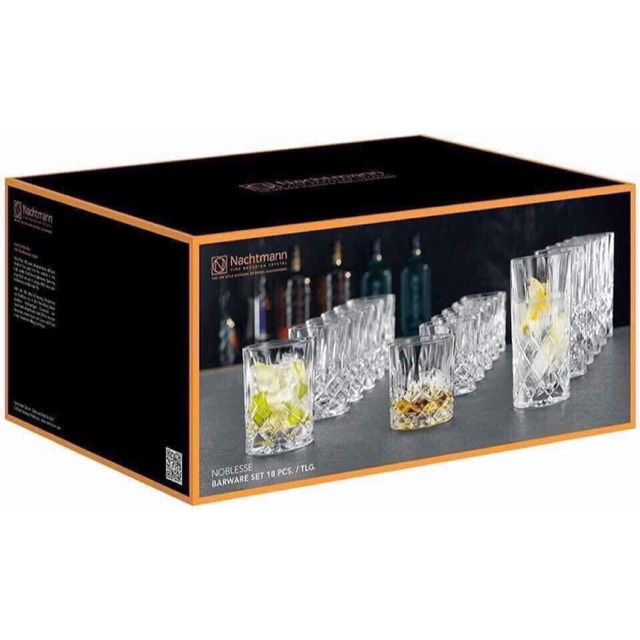 Set 18 cốc Nachtmann Noblesse Becher 101764 vân chéo
