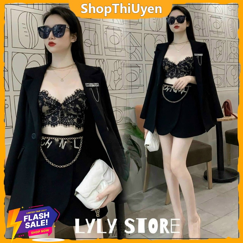 Set vest HÀn Quốc nhiều màu , set chân váy đắp chéo, áo vest tay dài form rộng, set váy sang chảnh