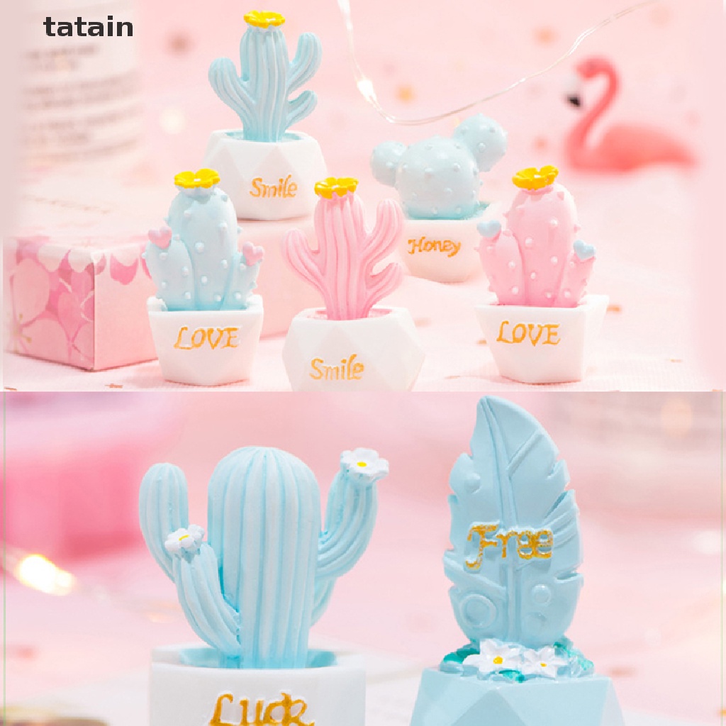 [TAT] 10 Styles Resin Cactus Ornaments Miniature Figurines Cute Accessories Decoration CVX