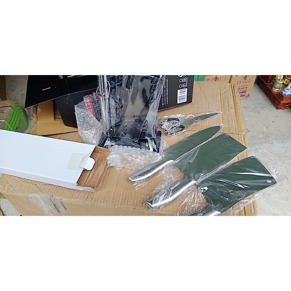 [ HOT HOT] Bộ dao Nhật Bản Seki - Japna 5 món làm từ thép không gỉ -CÓ KỆ ĐỂ DAO