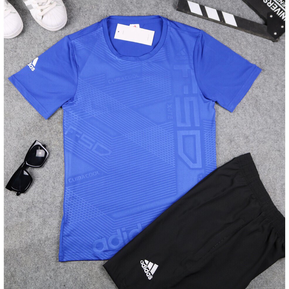 Bộ Quần Áo Thể Thao Nam Cao Cấp Cổ Tròn Ép Vân Cao Tần F50 | BigBuy360 - bigbuy360.vn