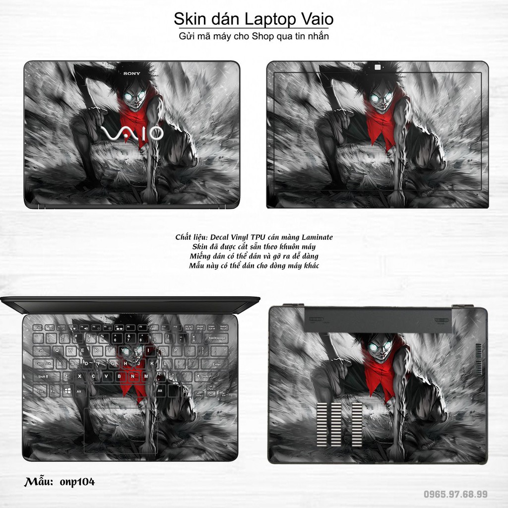 Skin dán Laptop Sony Vaio in hình One Piece nhiều mẫu 10 (inbox mã máy cho Shop)