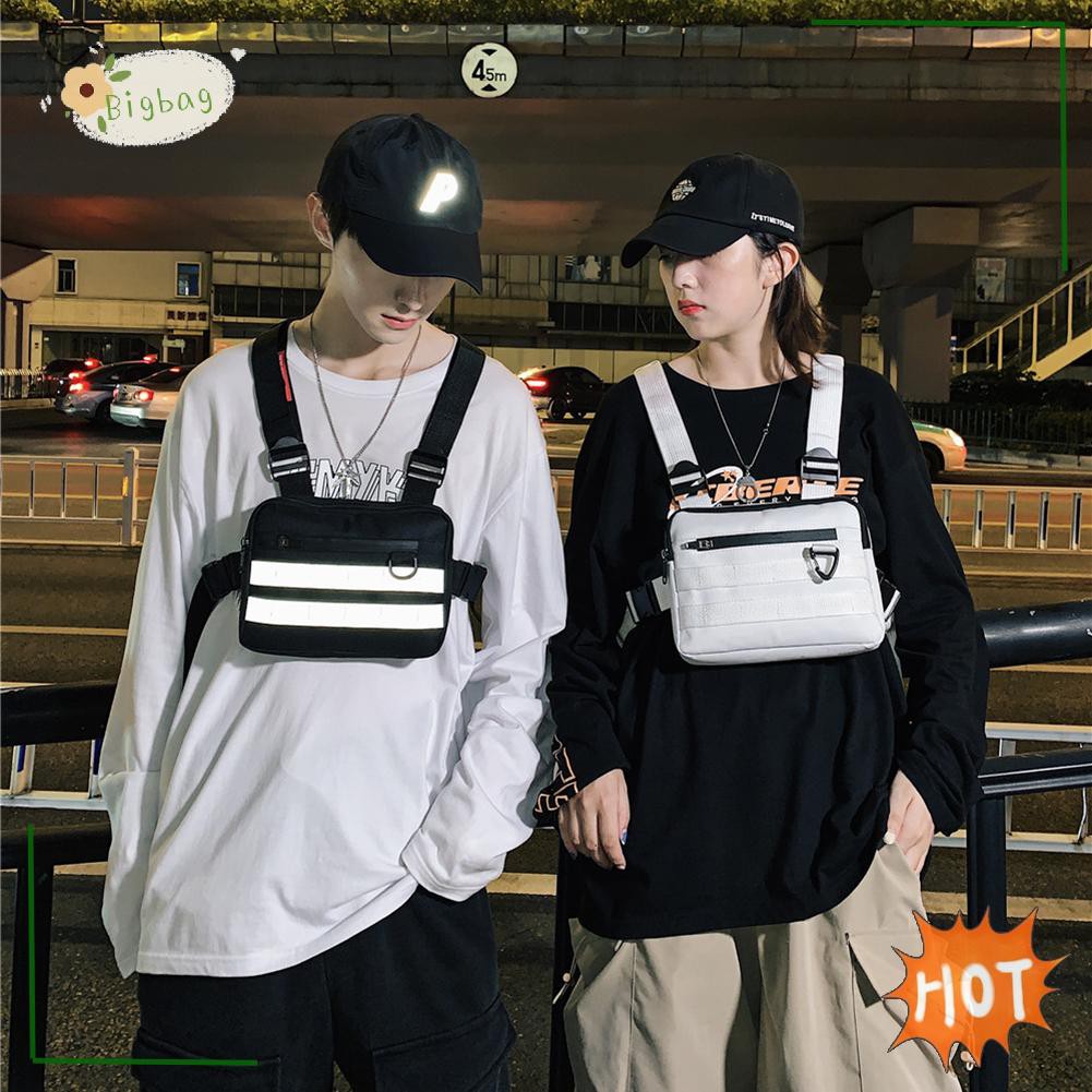 Túi đeo ngực vải oxford phong cách hip hop đường phố cá tính cho nam nữ