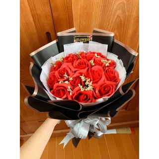 Bó hoa sáp hồng đỏ