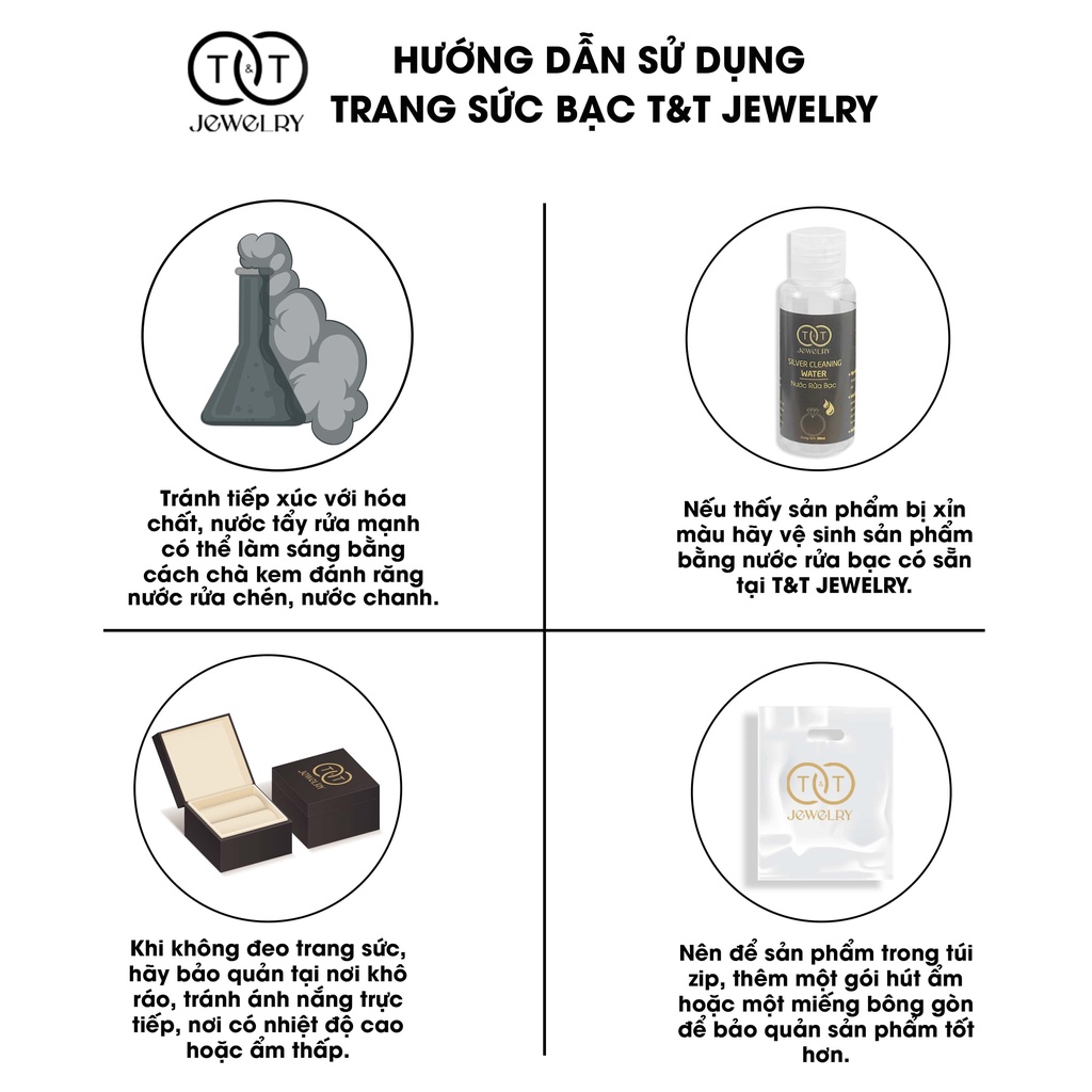 Dây chuyền nữ Nguyệt Quế Giọt Nước Thả Basic Bạc Ý s925 T&amp;T Jewelry cao cấp DC09
