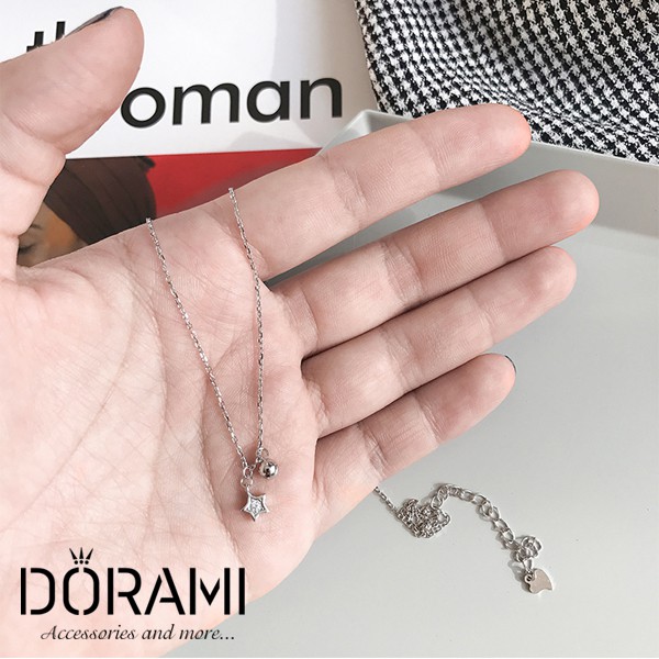 Dây chuyền ngôi sao và chuông lục lạc mẫu mới rất dễ thương phụ kiện trang sức thời trang hàn quốc - doramimi