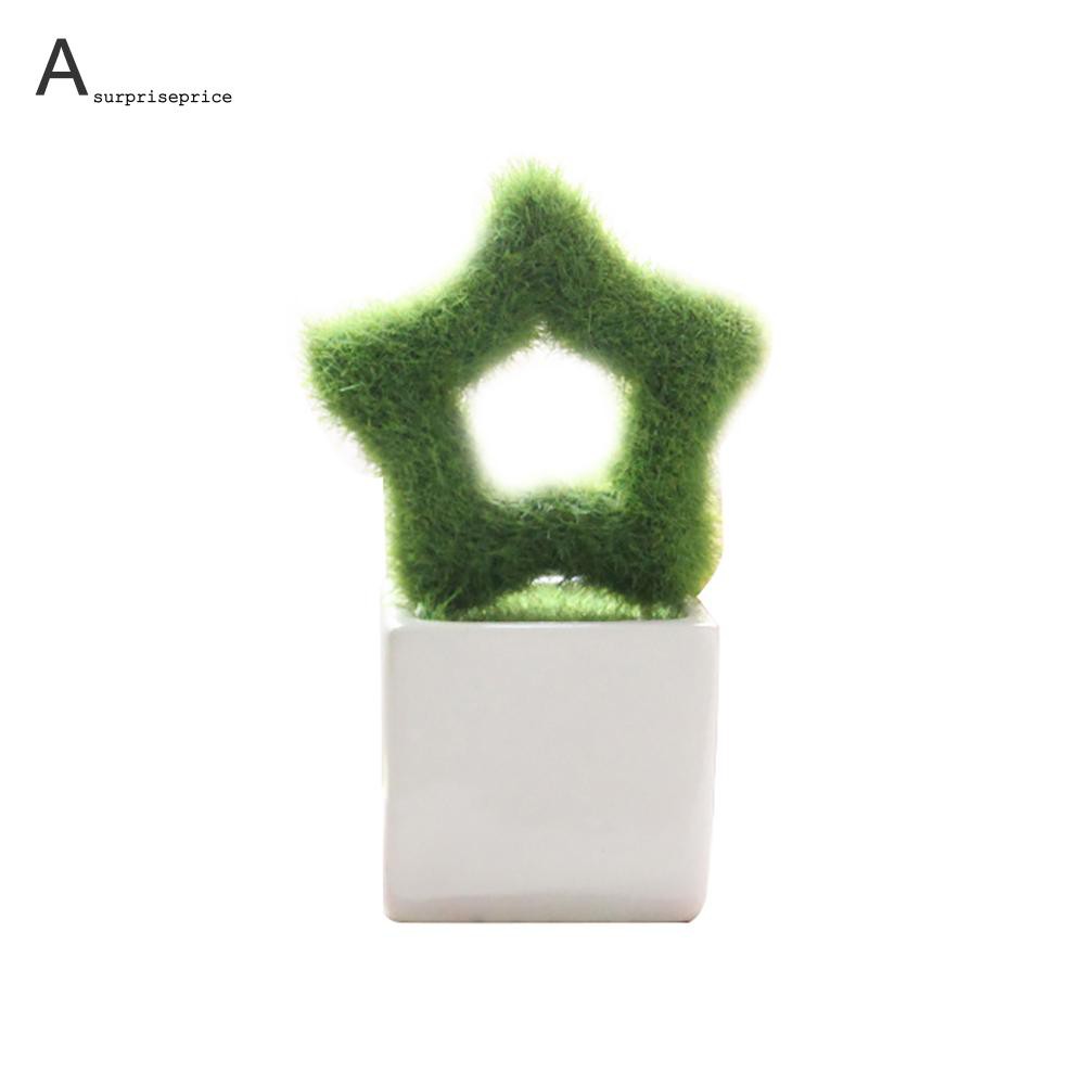 1 Chậu Cây Nhân Tạo Hình Ngôi Sao / Trái Tim Tròn Trang Trí Tiệc Cưới / Sân Vườn