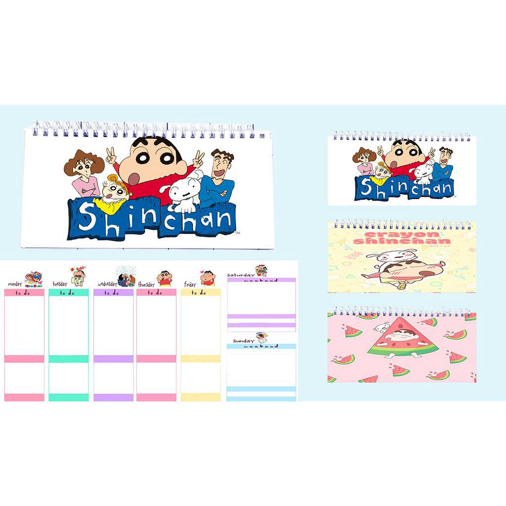 Sổ kế hoạch tuần shin cậu bé bút chì WPI26 hoạt hình Weekly Planner 52 trang thần tượng idol
