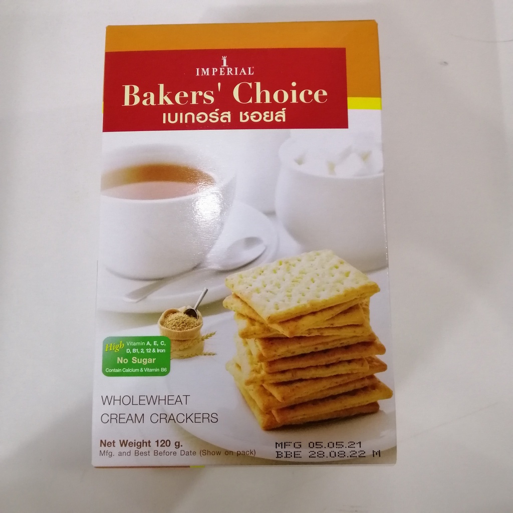 Bánh Quy Lúa Mì Imperial Bakers' Choice Whole Wheat Cream Cracker (Hộp 120g)