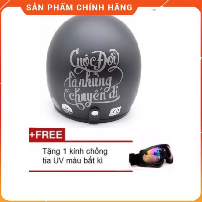 Nón 3/4 Cuộc Đời Là Những Chuyến Đi Tặng Kính UV