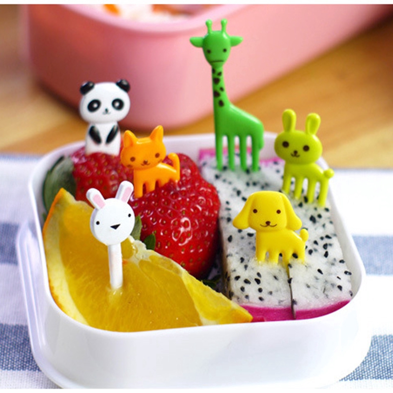 【YKN】10pcs Cute Bento Food Pick Fork