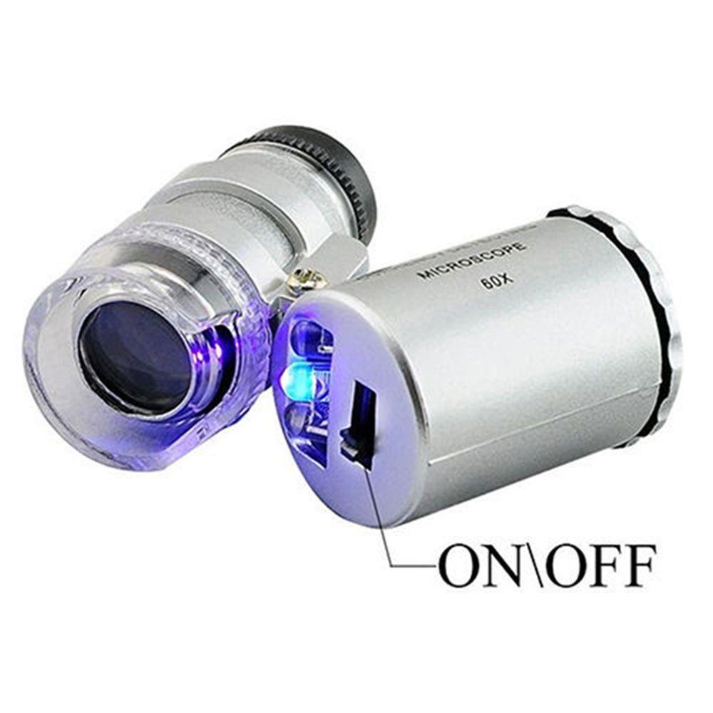 Kính Hiển Vi Mini 1 Mắt Có Đèn LED Và Vòng 60x
