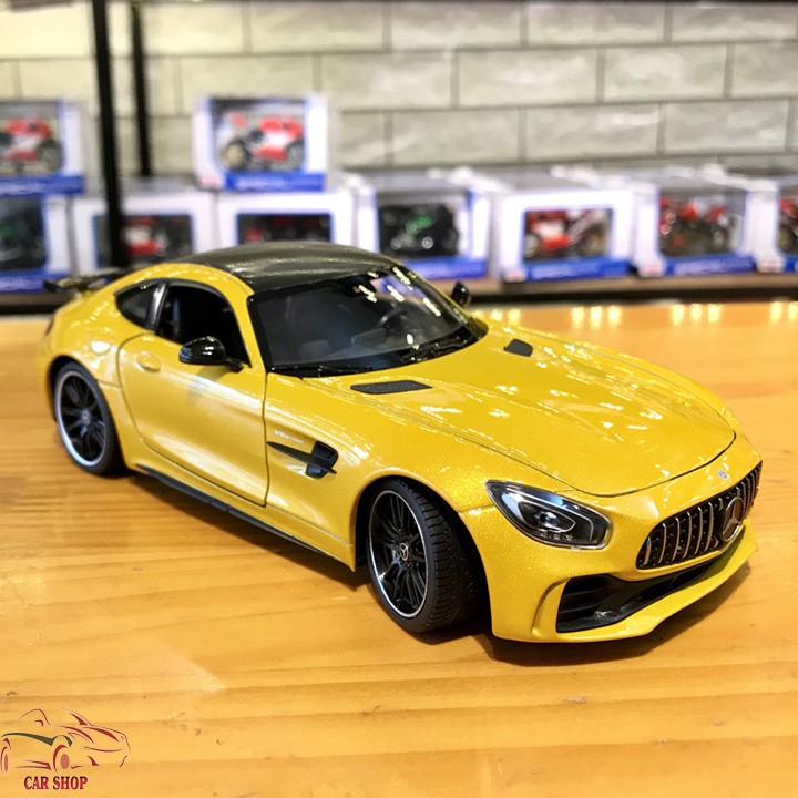 Xe mô hình ô tô Mercedes AMG GT  tỉ lệ 1:24 màu vàng hãng Welly