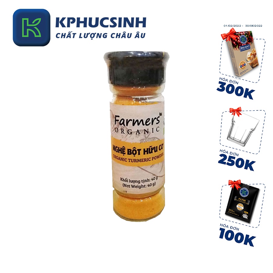 Bột nghệ bột hữu cơ nguyên chất 40gr KPHUCSINH - Hàng Chính Hãng