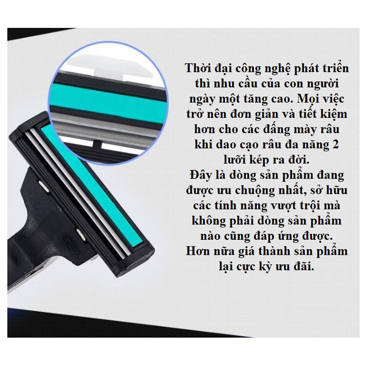 Dao cạo râu combo 36 lưỡi kép, 1 thân dao, 1 tuýp bọt, Bộ cán cạo kèm lưỡi và kem tạo bọt có hộp đựng FERADO