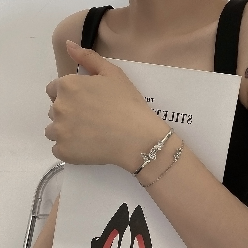 Vòng Tay Hai Lớp Hình Bướm Cho Nữ MAYEBE LAVEND