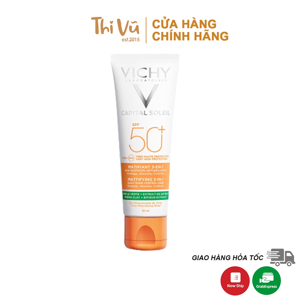 Kem chống nắng Vichy Capital Soleil Matifiant 3in1, kem chống nắng dành cho da dầu mụn - Thi Vũ