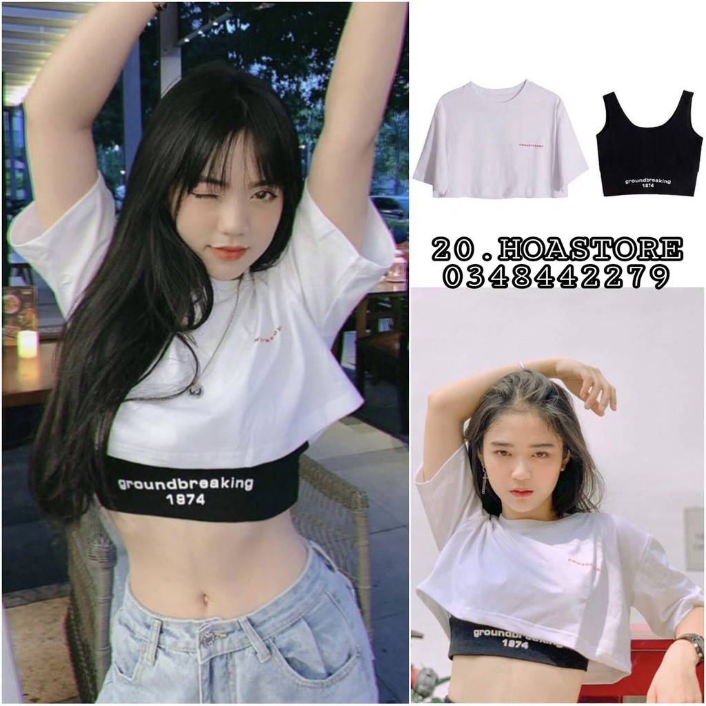 SET ÁO CROPTOP NEW YORK TOWN SIÊU HOT