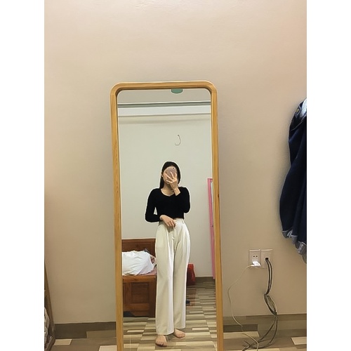 Gương soi toàn thân khung gỗ có chân bo cạnh,decor shop thời trang nịnh dáng, kích thước 60x170cm guonghoangkim mirror