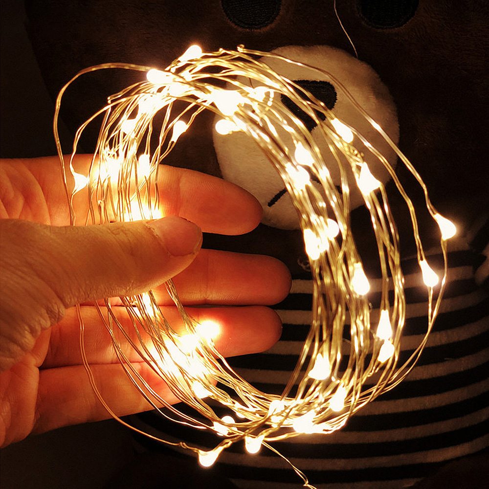 5M USB Operated LED String Lights Silver Wire Garland Powered Fairy Light Home Christmas Wedding Party Decoration