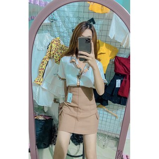 Set áo sơ mi chân váy chữ A