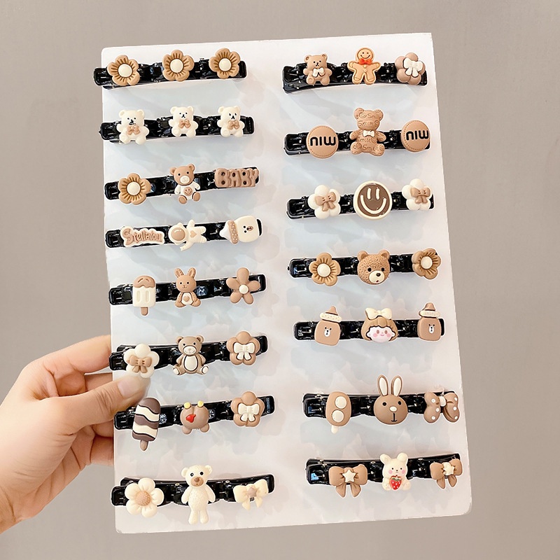 Kẹp Tóc Hình Gấu Cà Phê HGVN Dễ Thương Phong Cách Hàn Xẻng Cho Bé Gái #53