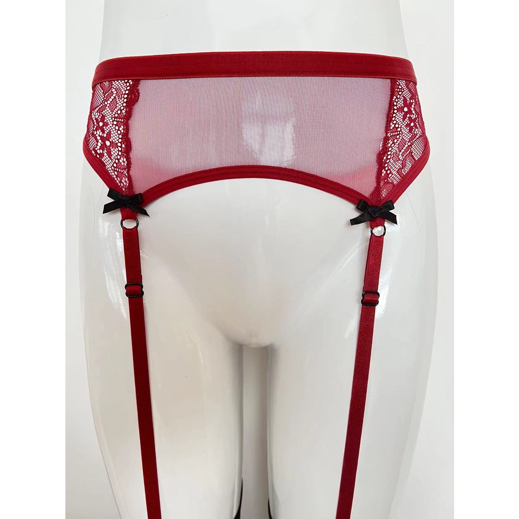 DUNEA Vớ Lụa Mỏng Tích Hợp Hai Dây Màu Đen Và Đỏ Ánh Ngọc Trai Dành Cho Bạn Nữ