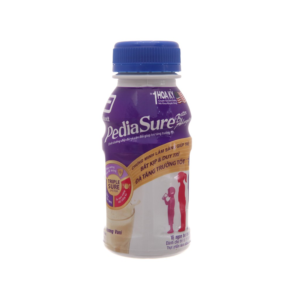 5 chai sữa bột pha sẵn Abbott PediaSure hương vani 237ml