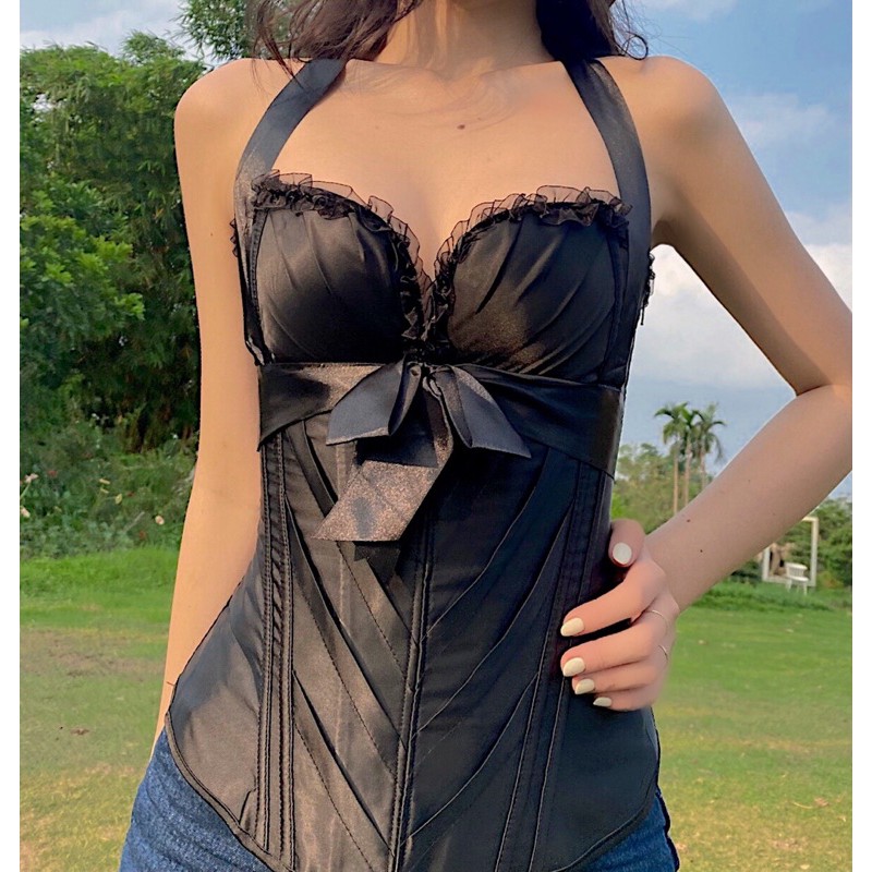 ROSIE CORSET nâng ngực cổ nơ (ảnh thật)(có sẵn)