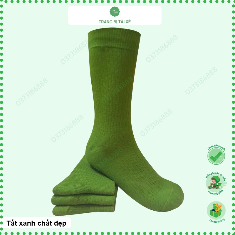 Tất xanh rêu, tất nam cổ cao chất liệu cotton co dãn 4 chiều. Vớ xanh dáng CA vải thun mát cực xịn trông hơi bị chiến.