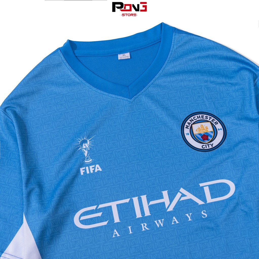 Bộ bóng đá nam câu lạc bộ Manchester City chất thun lạnh thấm hút mồ hôi