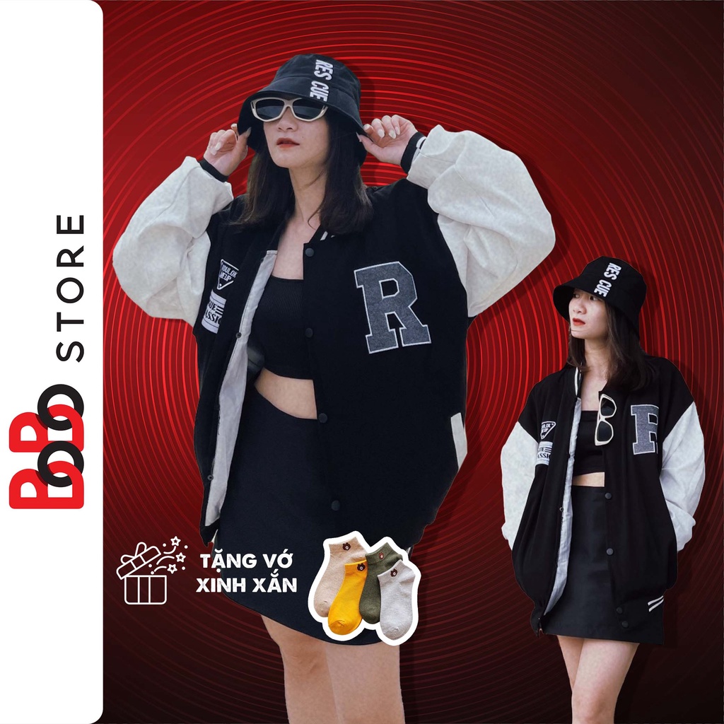 Áo khoác Bomber Unisex nam nữ chất da pha 2 lớp mềm đẹp 2022 R - BoBo Store
