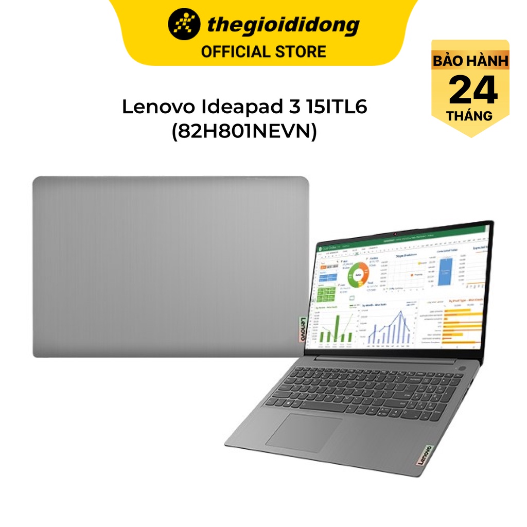 Laptop Lenovo Ideapad 3 15ITL6 i3 1115G4/8GB/512GB/15.6"F/Win11/(82H801NEVN)/Xám - Hàng chính hãng