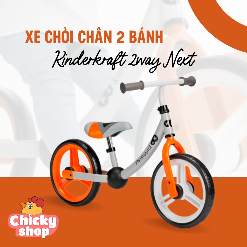 Xe cân bằng chòi chân 2 bánh cho bé từ 2 tuổi trở lên, bằng thép, KINDERKRAFT - 2 WAY NEXT