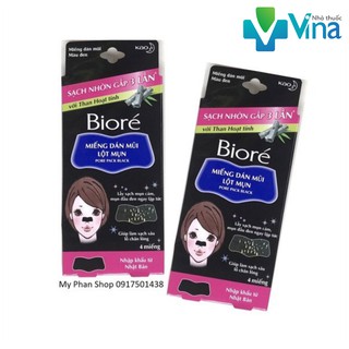 Miếng Dán Mũi Lột Mụn Biore - Hộp 4 Miếng