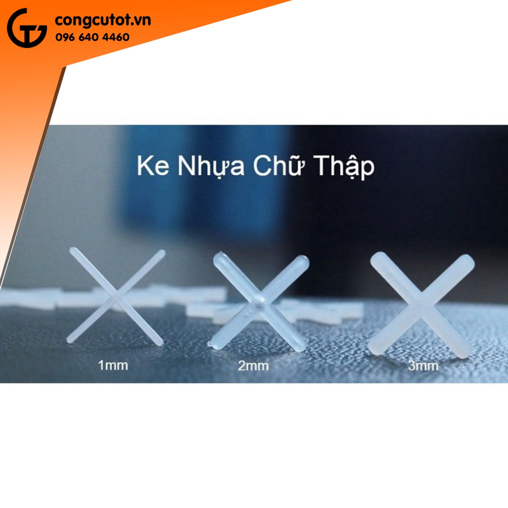 Túi 100 ke ốp lát gạch chữ thập ke (1mm, 1,5mm, 2mm, 2,5mm)