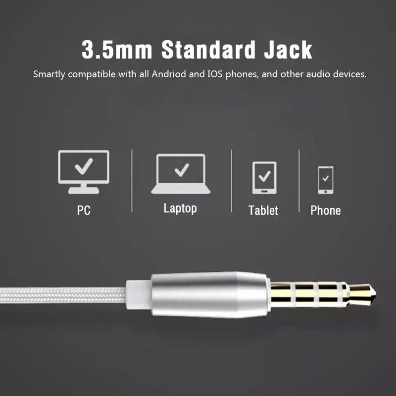 Tai Nghe Dây Kèm Mic Jack 3.5 Lenovo HF140  Dùng Cho Máy Tính Bảng,Điện Thoại,Laptop,Máy Tính Để Bàn