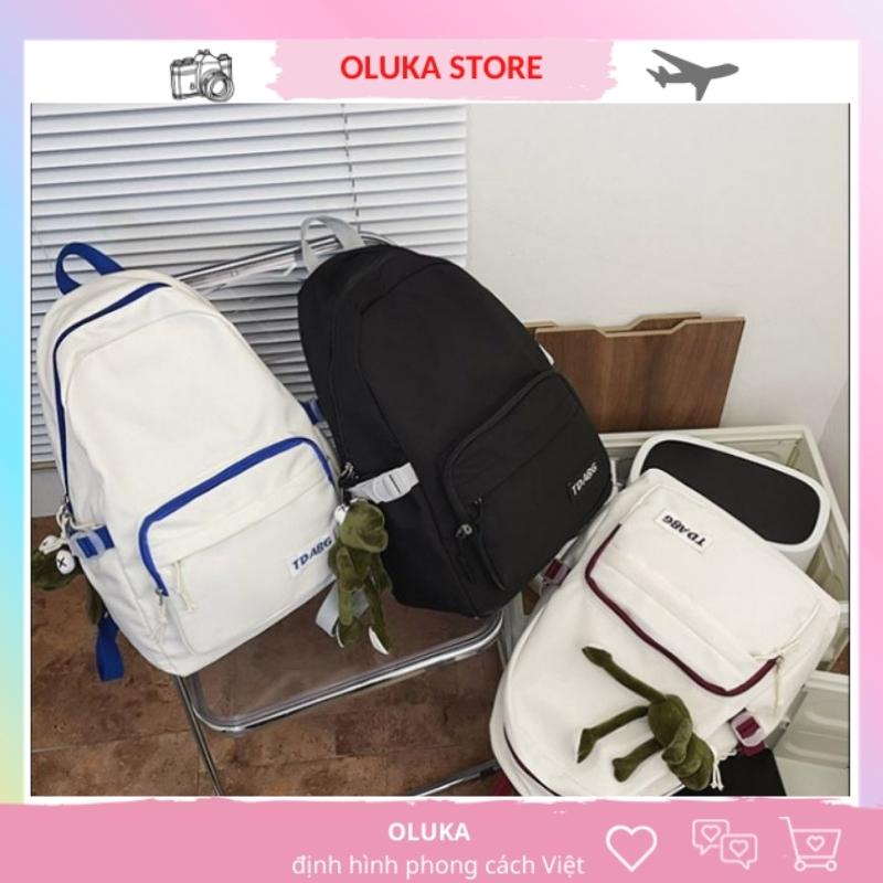Balo nam nữ đi học chống nước du lịch thời trang cute vải canvas OLUKA STORE BL02