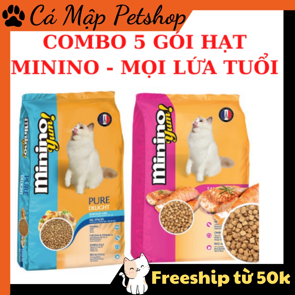 Hạt cho mèo Minino, Hạt cho mèo mọi lứa tuổi – Túi 350gr