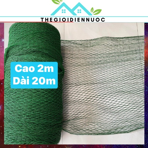 Combo 1 cuộn 20m lưới rào gà, rào vườn cước xanh khổ rộng 2m , lưới làm giàn cho cây leo, sợi cước chắc chắn