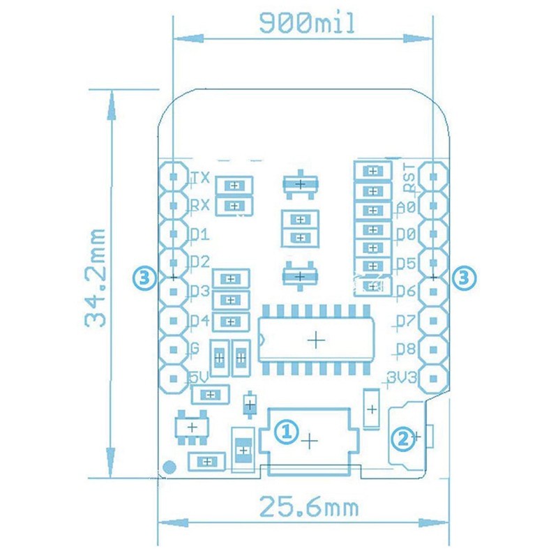 ESP8266 ESP-12 ESP-12F NodeMcu Mini D1 ule WeMos Lua 4M Bytes WLAN WiFi Development Compatible with WeMos Mini(5Pcs)